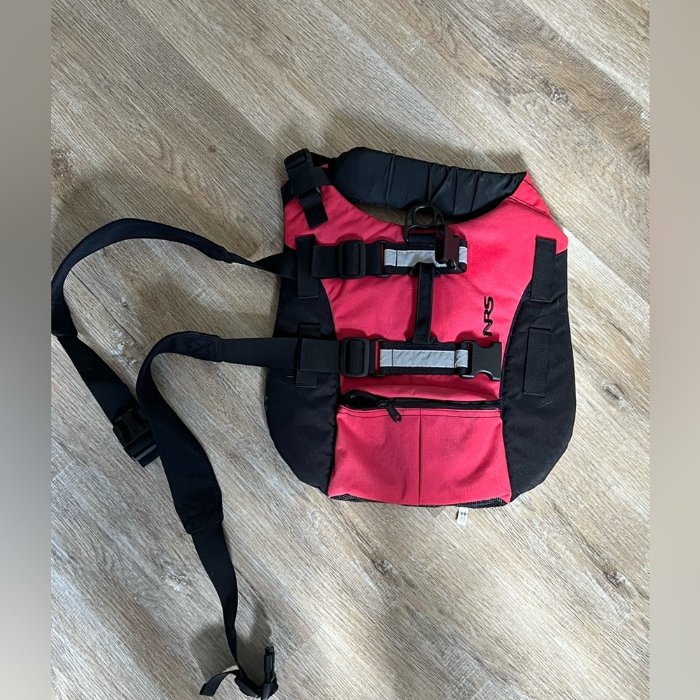 NRS Red and Black Dog Life Vest -Medium